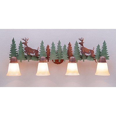 Lakeside Quad Bath Vanity Light - Deer Bath 4 Light Deer Metal Art